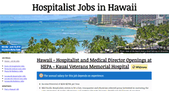 Desktop Screenshot of hawaiihospitalistjobs.com
